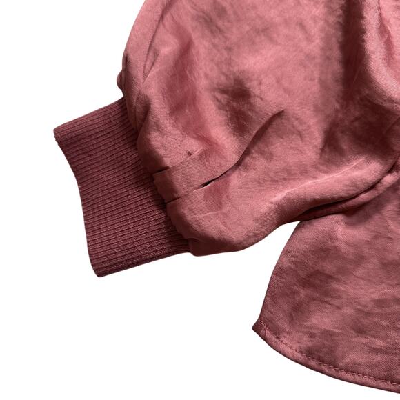 Philosophy Republic Clothing Pink Solid Ruffle Long‎ Sleeves Blouse Poly M (275) - Picture 8 of 10